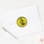 Sticker Rond Musique Universal Language Yellow Black (Enveloppe)