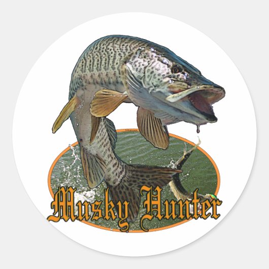Sticker Rond Musky Hunter 9 (Devant)