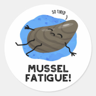 Sticker Rond Mussel Fatigue Funky Animal Muscle Pun