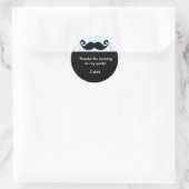 Sticker Rond MUSTACHE Bleu Bleu Bleu Bleu Bleu Anniversaire Noi (Sac)