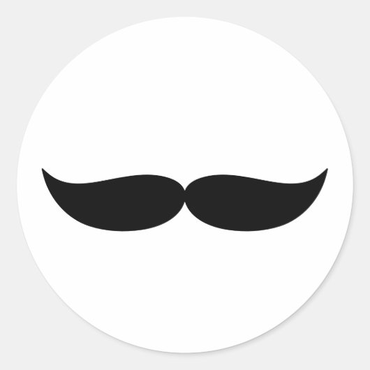 Sticker Rond Mustache classique Petit Homme (Devant)