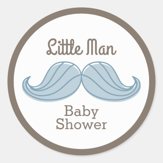 Sticker Rond Mustache Little Man (Devant)