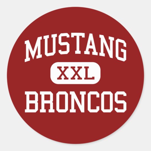 Sticker Rond Mustang - Broncos - Lycée - Mustang Oklahoma (Devant)