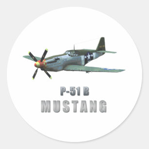 Sticker Rond Mustang de P-51 B