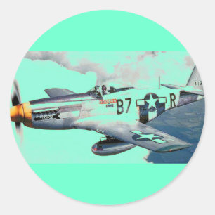 STICKER ROND MUSTANG P-51