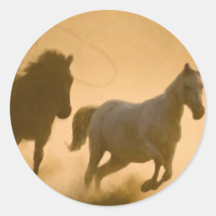 Sticker Rond Mustang Roundup