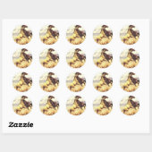 Sticker Rond Mustangs sauvages (Feuille)