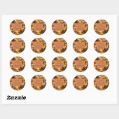 Sticker Rond Mustard Fall Foliage Love & Good Vibes (Feuille)