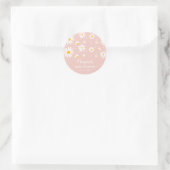 Sticker Rond Muted Blush Boho Daisy Fleur Bébé Fille Douche (Sac)