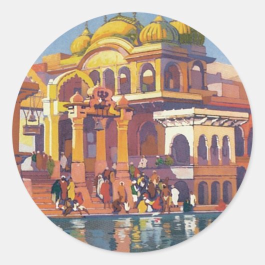 Sticker Rond Muttra Mathura vintage Inde (Devant)