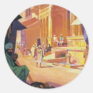 Sticker Rond Muttra ~ Temple de Krishna