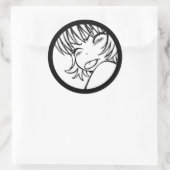 Sticker Rond muuhh - mignon anime - kawaii >_< (Sac)