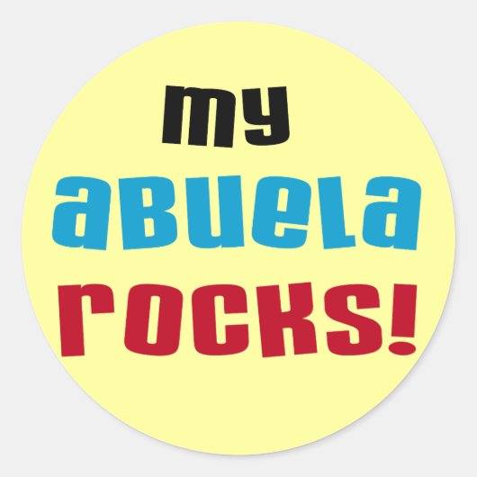 Sticker Rond My Abuela Rocks T-shirts et cadeaux (Devant)