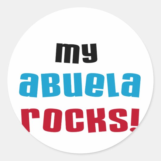 Sticker Rond My Abuela Rocks T-shirts et cadeaux (Devant)