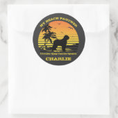 Sticker Rond My Beach Partner Cavalier roi charles spaniel (Sac)