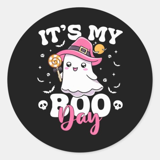 Sticker Rond My Boo Day mignon Halloween Anniversaire Fille Fan (Devant)