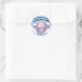 Sticker Rond My Brain Airplane Mode Funny Jellyfish Brain Fog  (Sac)