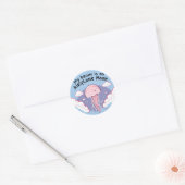 Sticker Rond My Brain Airplane Mode Funny Jellyfish Brain Fog  (Enveloppe)