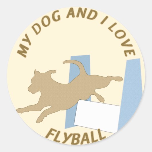 Sticker Rond My Dog and I Love Flyball (Devant)