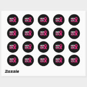 Sticker Rond My Fight Breast Cancer Awareness Fami (Feuille)
