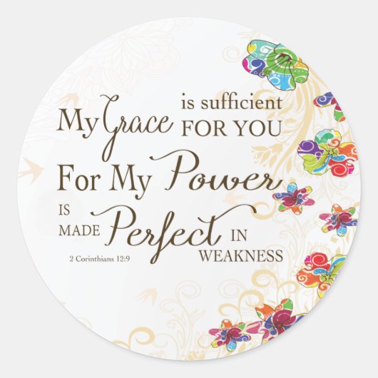 Sticker Rond My Grace is Sufficient (Devant)
