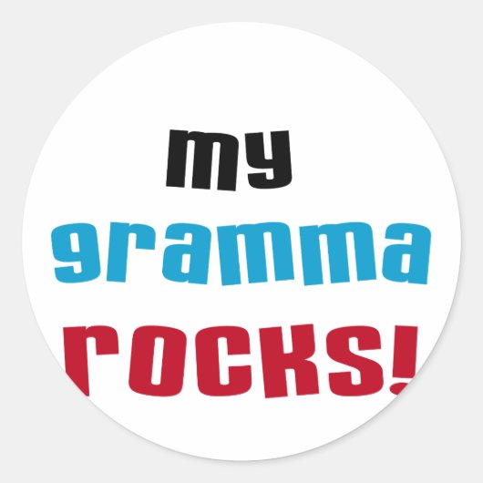Sticker Rond My Gramma Rocks T-shirts et cadeaux (Devant)
