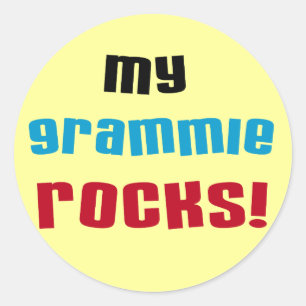 Sticker Rond My Grammie Rocks T-shirts et cadeaux
