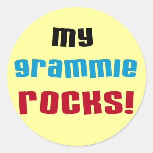 Sticker Rond My Grammie Rocks T-shirts et cadeaux (Devant)