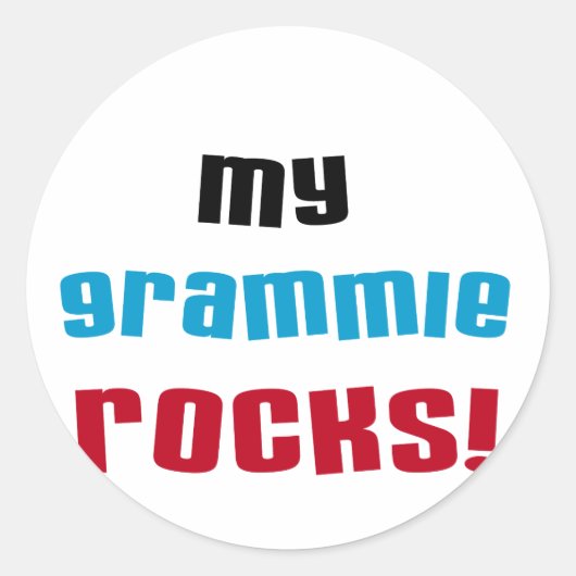 Sticker Rond My Grammie Rocks T-shirts et cadeaux (Devant)