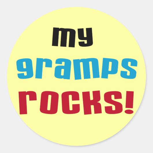 Sticker Rond My Gramps Rocks T-shirts et cadeaux (Devant)