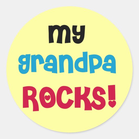 Sticker Rond My Grand-pa Rocks Tshirts et cadeaux (Devant)
