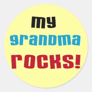 Sticker Rond My Grandma Rocks T-shirts et cadeaux