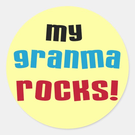 Sticker Rond My Granma Rocks T-shirts et cadeaux (Devant)