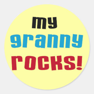 Sticker Rond My Granny Rocks T-shirts et cadeaux