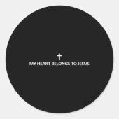 Sticker Rond My Heart Belongs To Jesus Subtle Minimal Christian (Devant)
