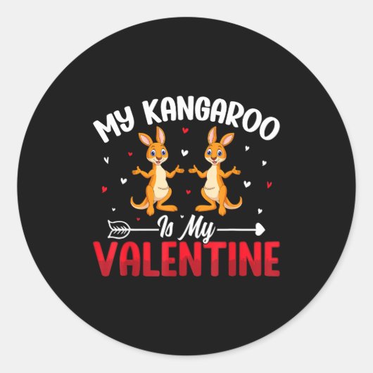Sticker Rond My Kangaroo Is My Valentine - Animal Lovers Valent (Devant)