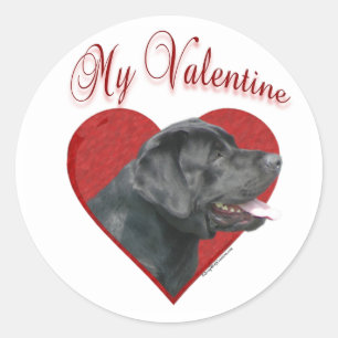 Sticker Rond My Labrador Retriever Valentine