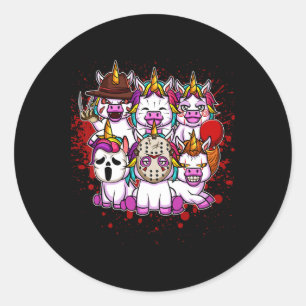 Sticker Rond My Little Horror Crew - Halloween Unicornes