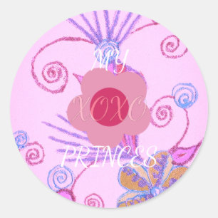 Sticker Rond My Little Princess : Baby Pink Vector Inspirationa
