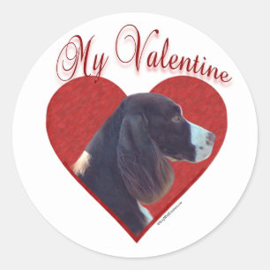 Sticker Rond My Liver English Springer espagnol Valentine