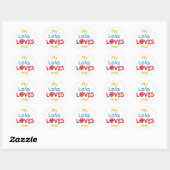 Sticker Rond My Lola Loves Me T-shirts et cadeaux (Feuille)