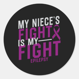 Sticker Rond My Niece's Fight is My Fight Epilepsy Awareness
