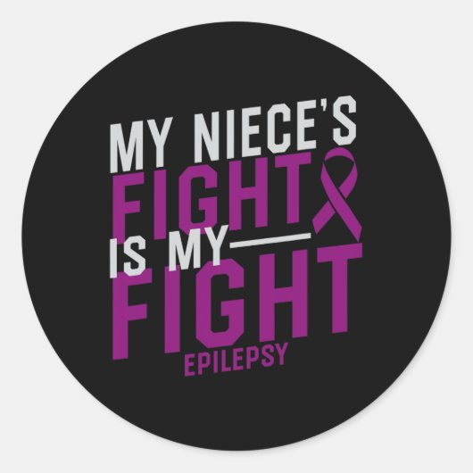 Sticker Rond My Niece's Fight is My Fight Epilepsy Awareness (Devant)