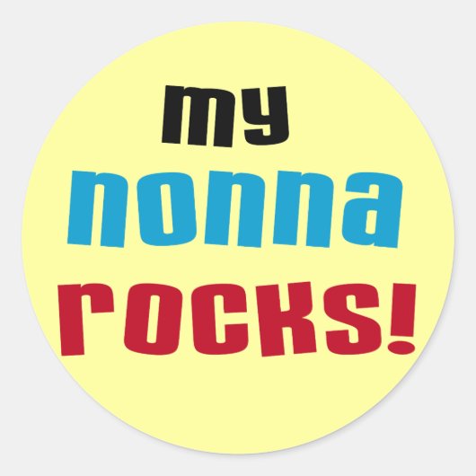 Sticker Rond My Nonna Rocks T-shirts et cadeaux (Devant)