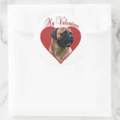 Sticker Rond My Red Bullmastiff Valentine (Sac)