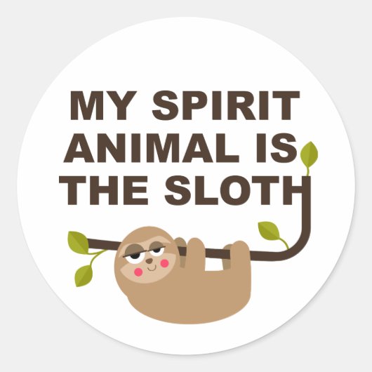 Sticker Rond My Spirit Animal is the Sloth Golf Balls (Devant)