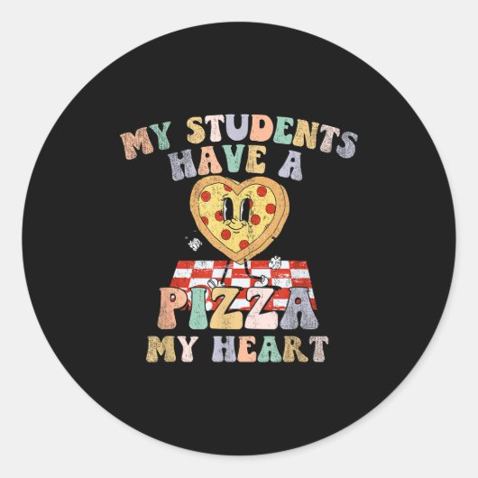 Sticker Rond My Students Have A Zza-my-heart Valentines Day Tea (Devant)