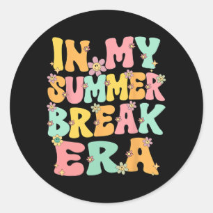 Sticker Rond My Summer Break Era Retro Super Summer Break Teac