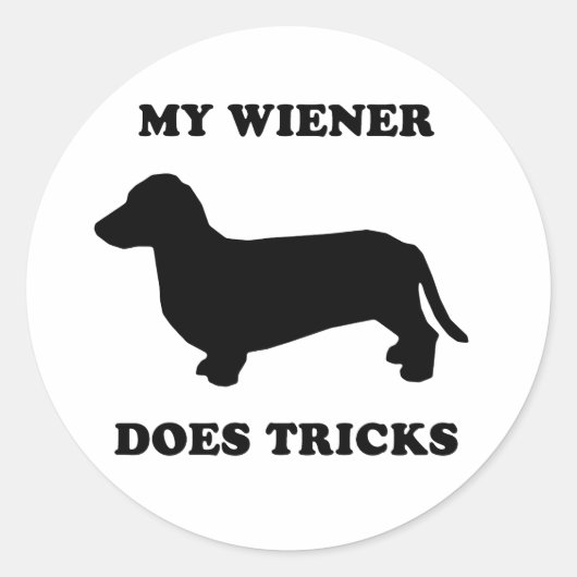 Sticker Rond My Wiener fait des tours (Devant)