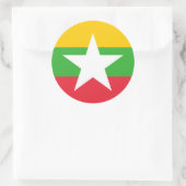 Sticker Rond Myanmar / Drapeau birman, Drapeau du Myanmar / Bir (Sac)